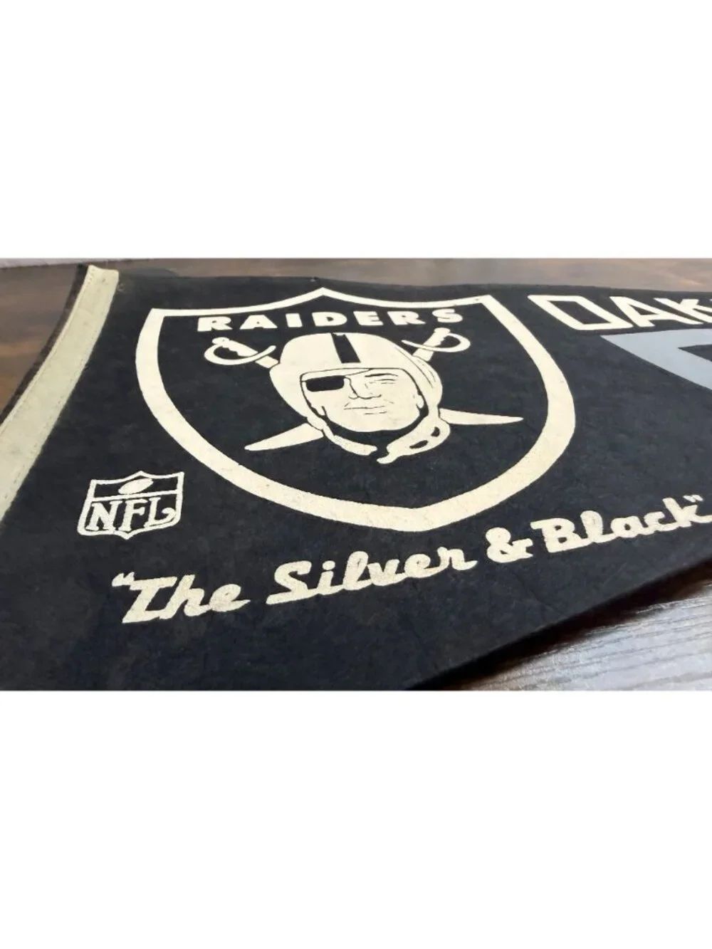 Vintage Oakland Raiders NFL Pennant With Logo & 